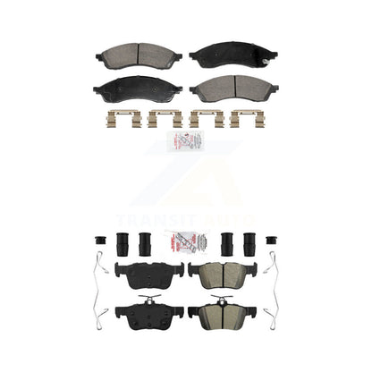 Ceramic Semi-Metallic Disc Brake Pads Front Rear Kit For Ford Edge Lincoln