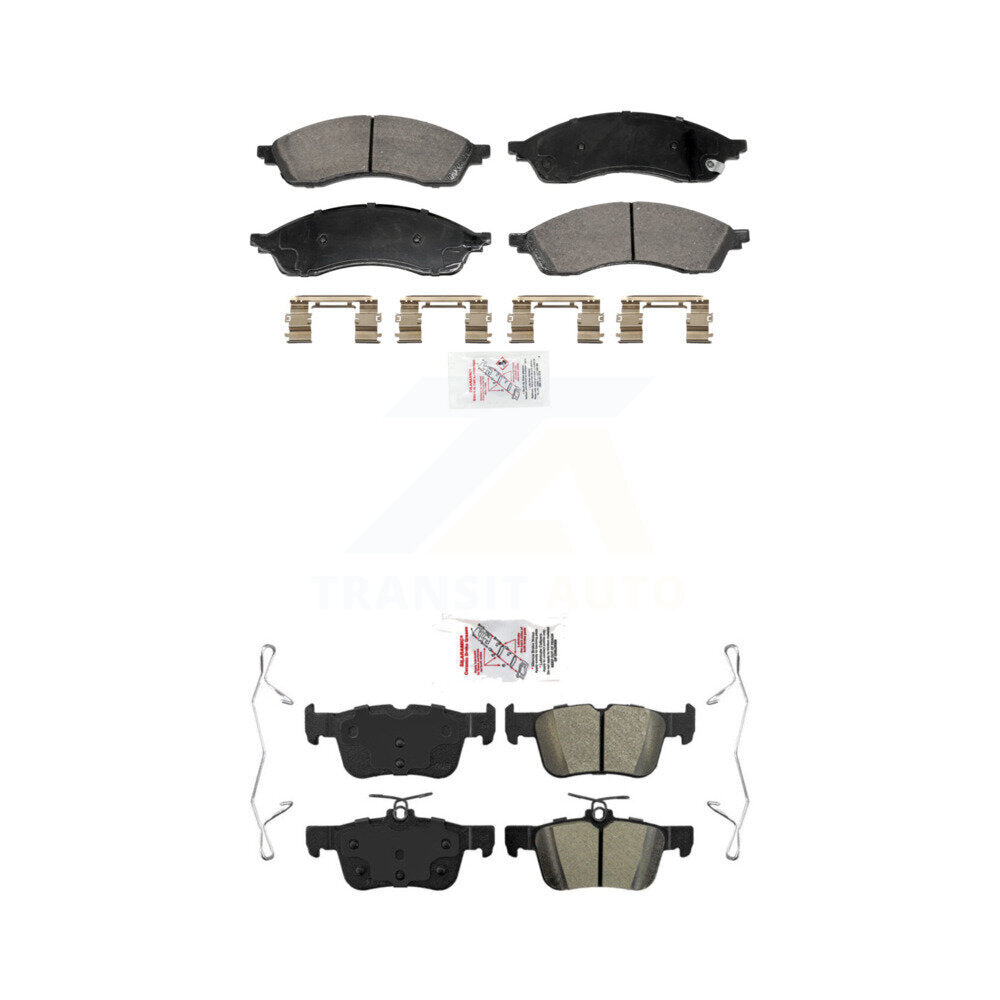 Ceramic Semi-Metallic Disc Brake Pads Front Rear Kit For Ford Edge Lincoln