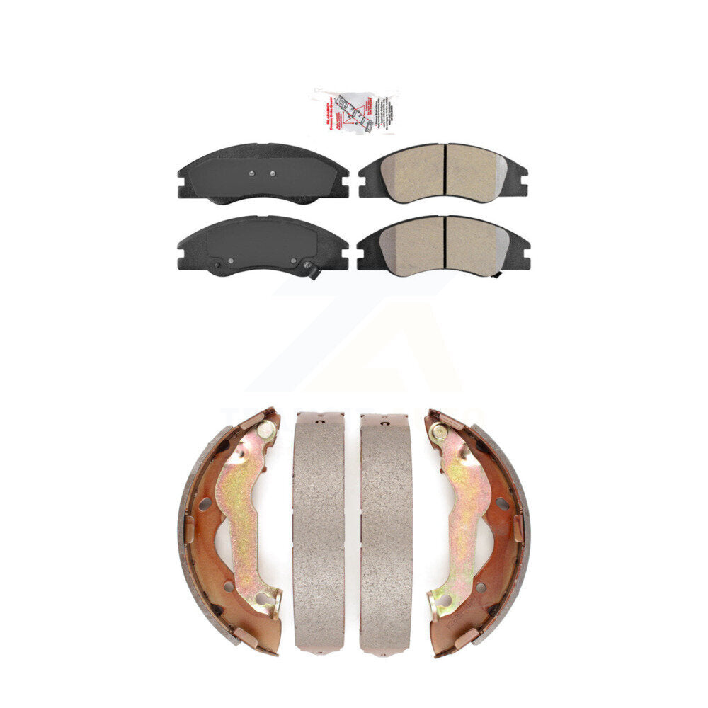 Semi-Metallic Disc Brake Pads Front Rear Kit For 2007-2009 Kia Spectra