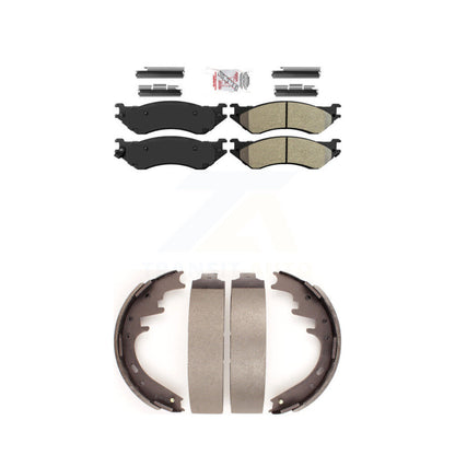 Semi-Metallic Disc Brake Pads Front Rear Kit For Ford F-150 Dodge Ram 1500 Van