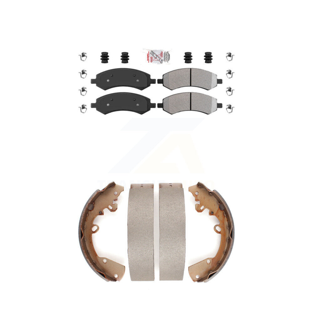 Semi-Metallic Disc Brake Pads Front Rear Kit For Dakota Dodge Ram Mitsubishi