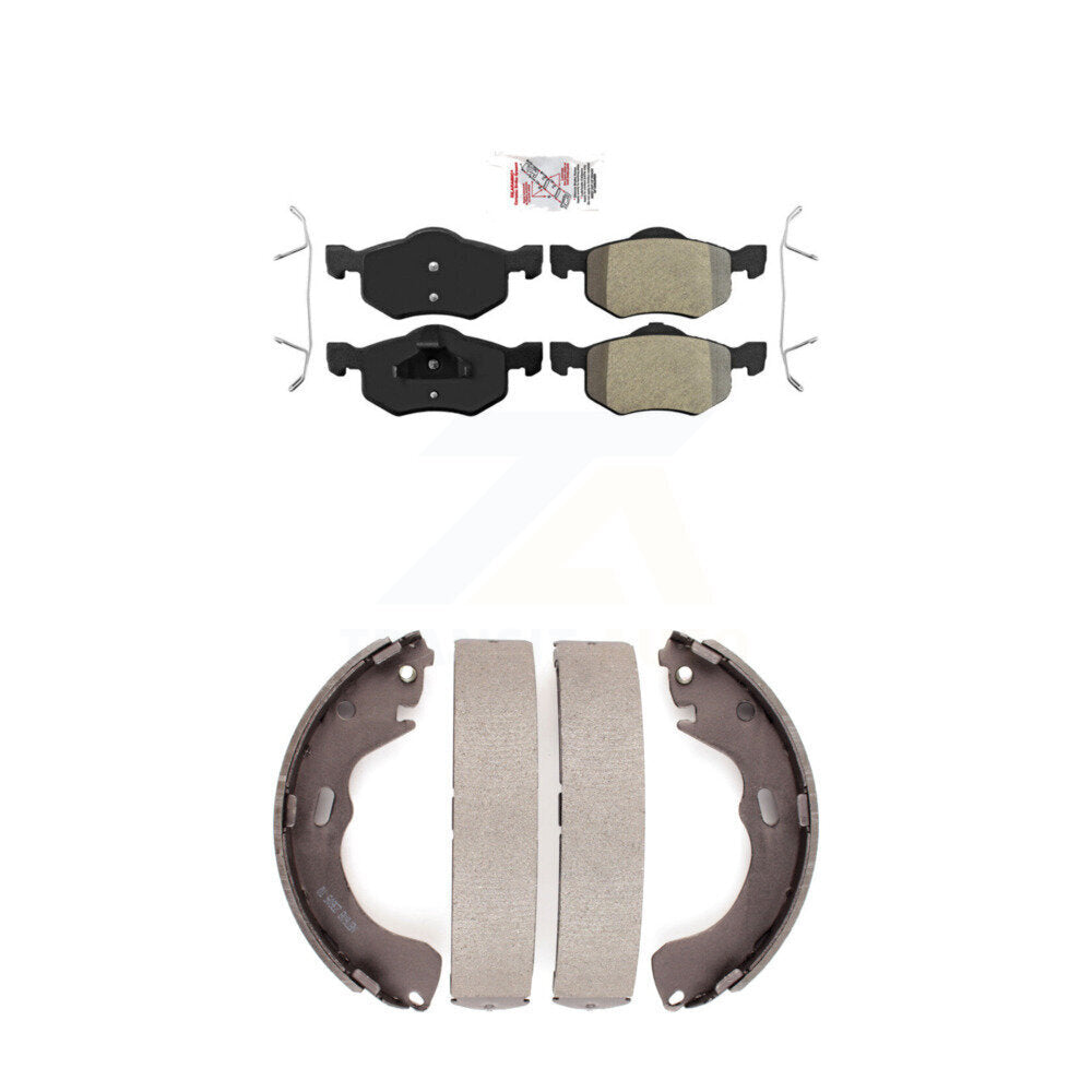 Semi-Metallic Disc Brake Pads Front Rear Kit For Ford Escape Mazda Tribute