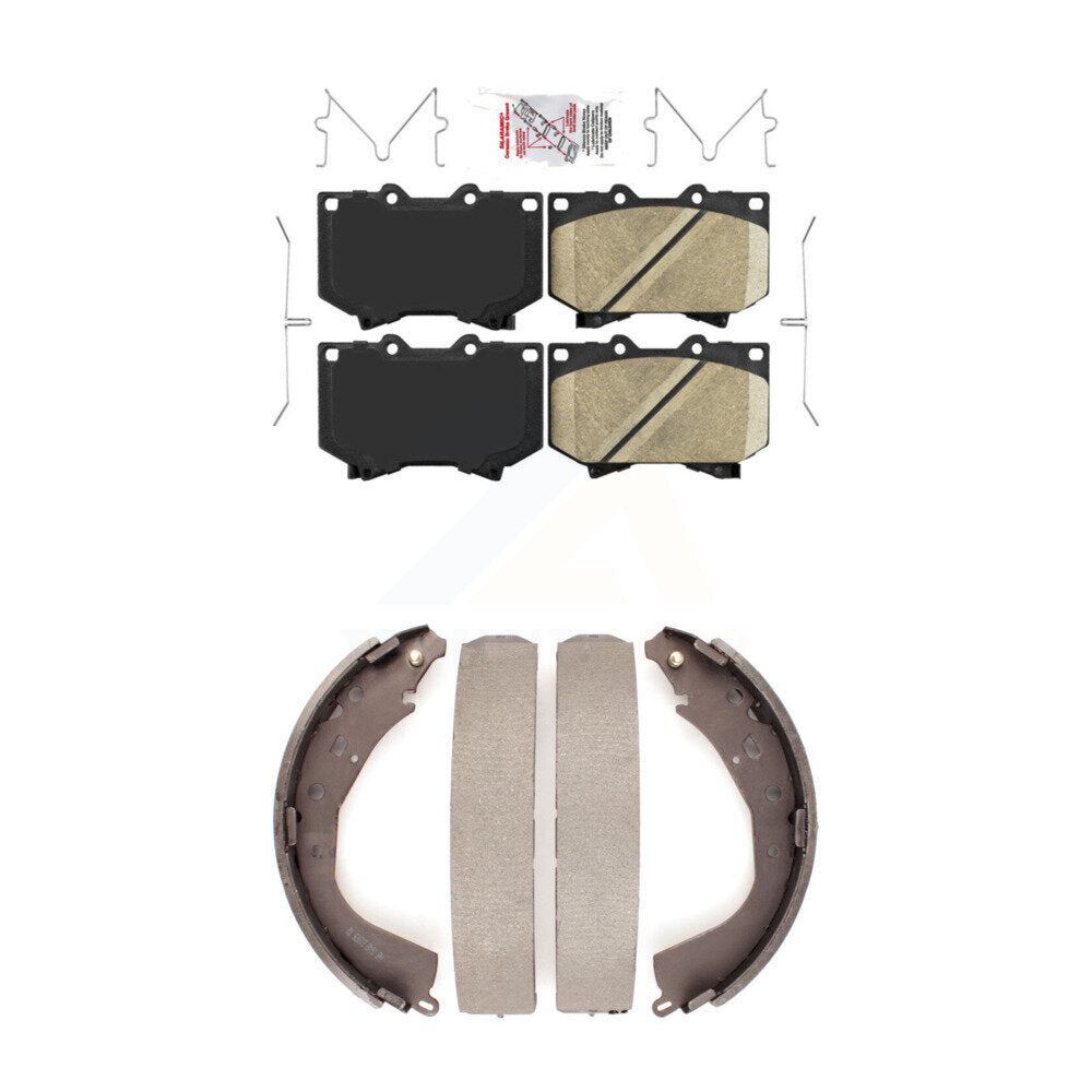 Ceramic Disc Brake Pads Front Rear Kit For Toyota Tundra 4.7" Plate Length