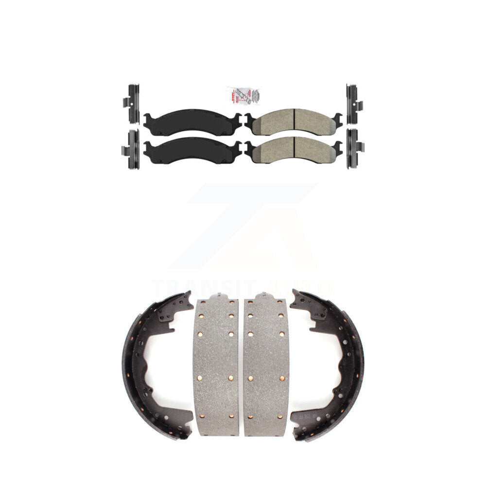 Semi-Metallic Disc Brake Pads Front Rear Kit For Ford F-350 F-250 E-350 E-250