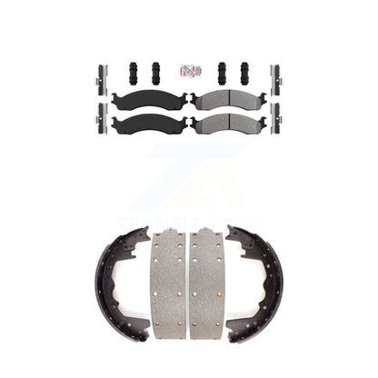 Semi-Metallic Disc Brake Pads Front Rear Kit For Ford F-350 F-250 E-350 E-250