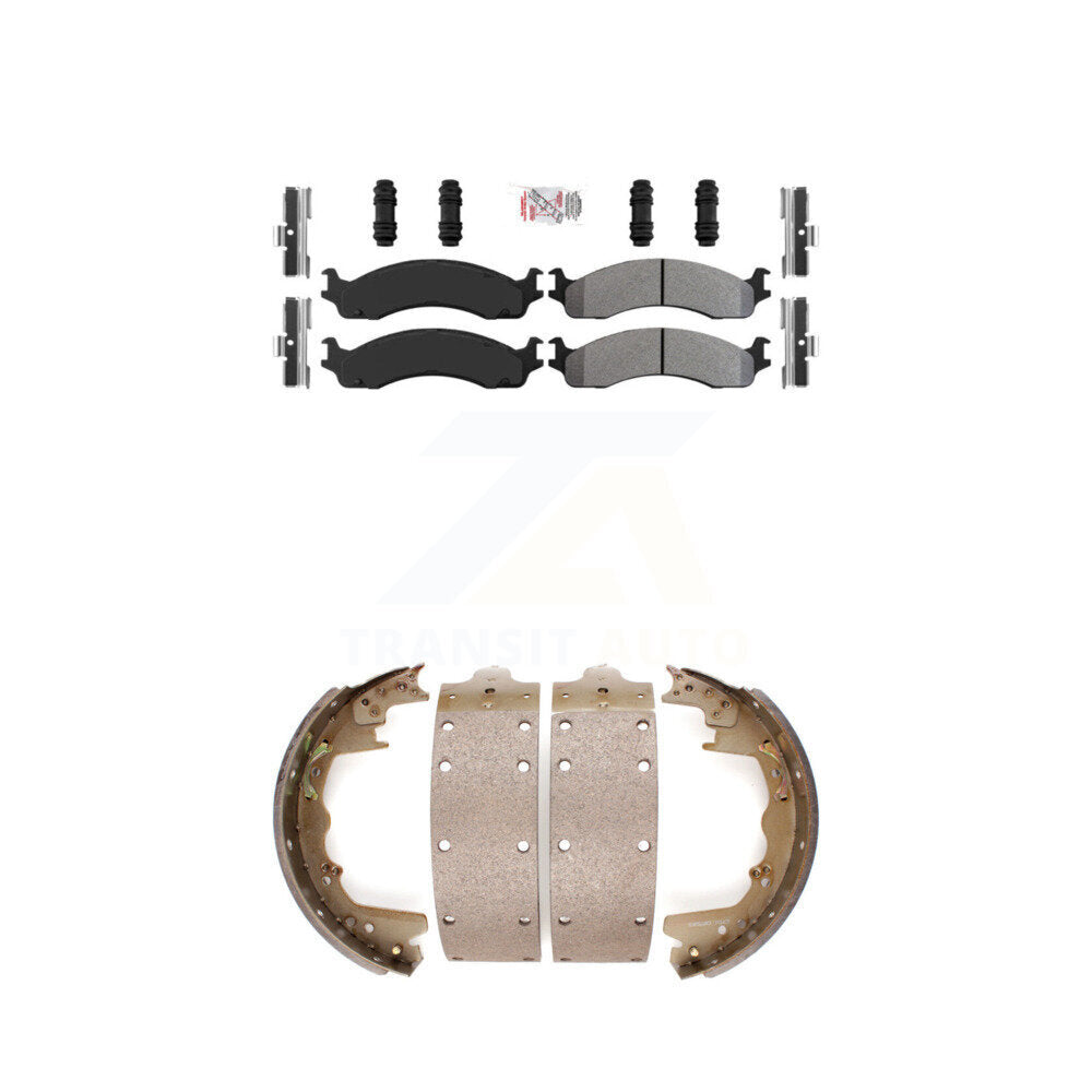 Semi-Metallic Disc Brake Pads Front Rear Kit For Dodge Ram 2500 Ford F-350 E-350