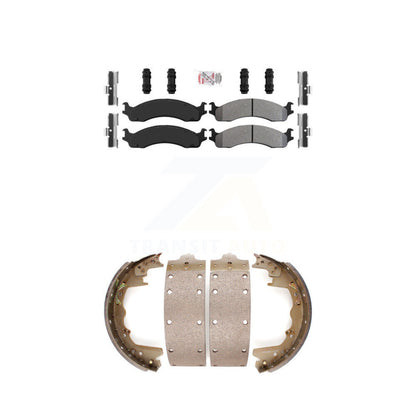 Semi-Metallic Disc Brake Pads Front Rear Kit For Dodge Ram 2500 Ford F-350 E-350