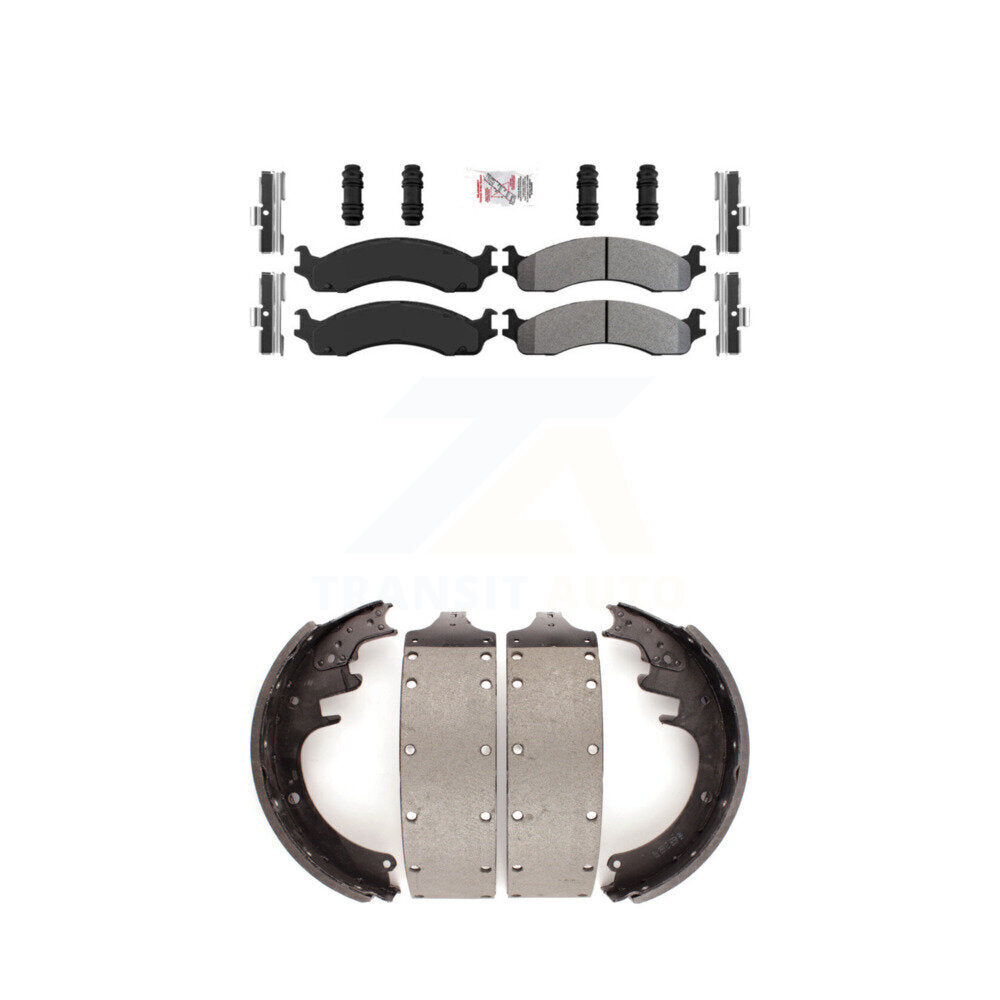 Semi-Metallic Disc Brake Pads Front Rear Kit For Dodge Ram 3500 Van