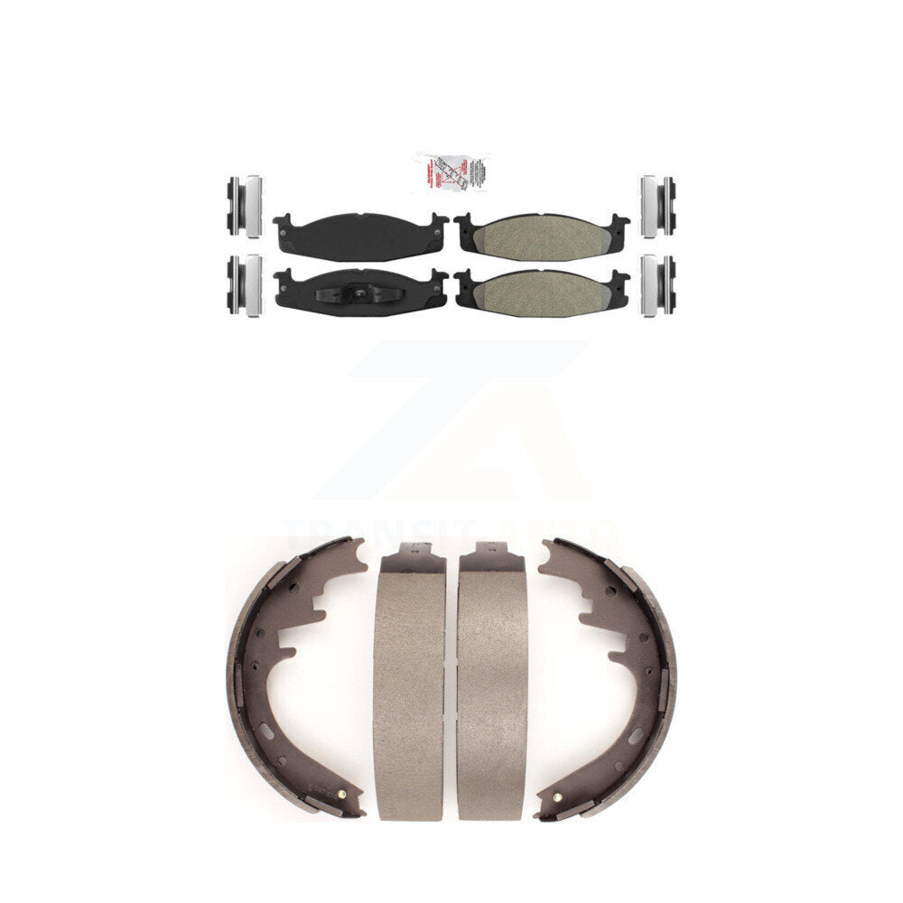 Semi-Metallic Disc Brake Pads Front Rear Kit For Ford E-150 Econoline Club Wagon