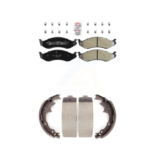Semi-Metallic Disc Brake Pads Front Rear Kit For Jeep Wrangler Cherokee TJ