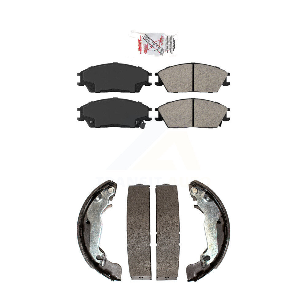 Semi-Metallic Disc Brake Pads Front Rear Kit For 2003-2005 Hyundai Accent