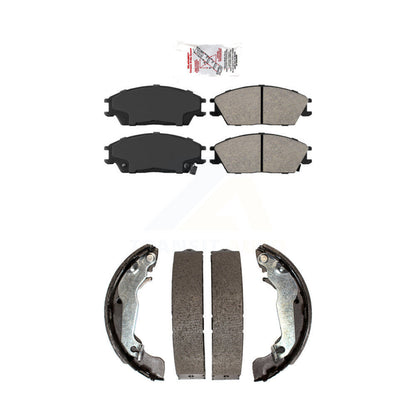Semi-Metallic Disc Brake Pads Front Rear Kit For 2003-2005 Hyundai Accent
