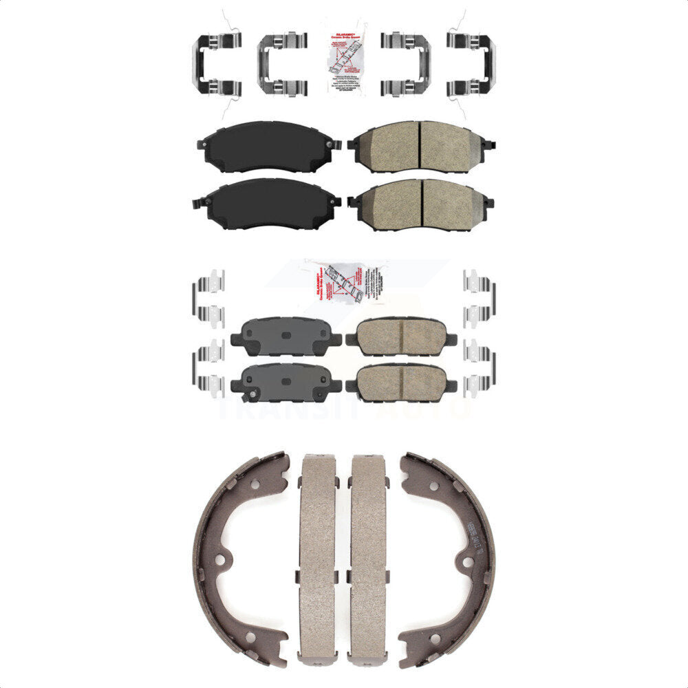 Semi-Metallic Ceramic Disc Brake Pads Front Rear Kit For 2009-2012 INFINITI FX35