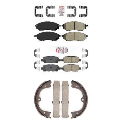Semi-Metallic Ceramic Disc Brake Pads Front Rear Kit For 2009-2012 INFINITI FX35
