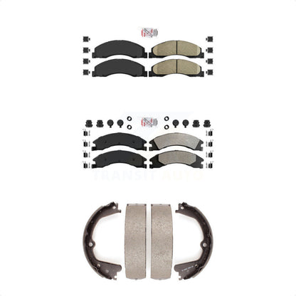 Ceramic Semi-Metallic Disc Brake Pads Front Rear Kit For Ford E-350 Super Duty