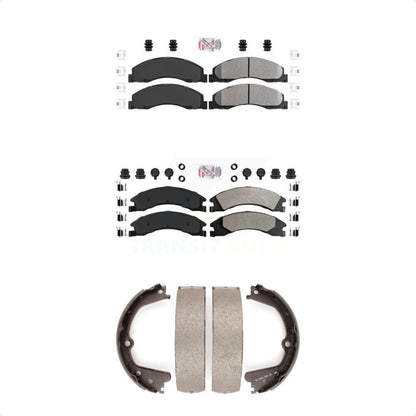 Semi-Metallic Disc Brake Pads Front Rear Kit For Ford E-350 Super Duty E-250