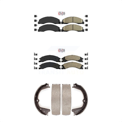 Ceramic Disc Brake Pads Front Rear Kit For Ford E-350 Super Duty E-250 E-150