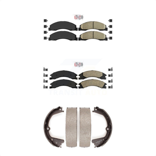 Ceramic Disc Brake Pads Front Rear Kit For Ford E-350 Super Duty E-250 E-150