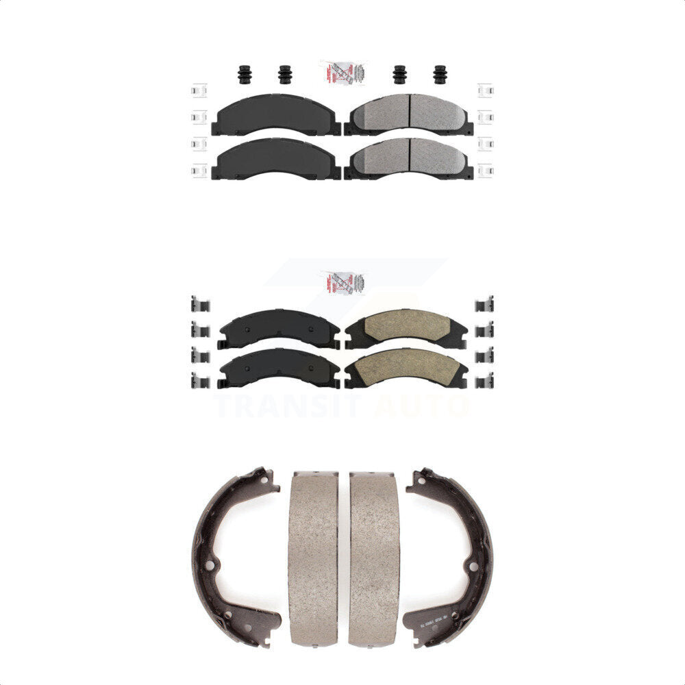 Semi-Metallic Ceramic Disc Brake Pads Front Rear Kit For Ford E-350 Super Duty