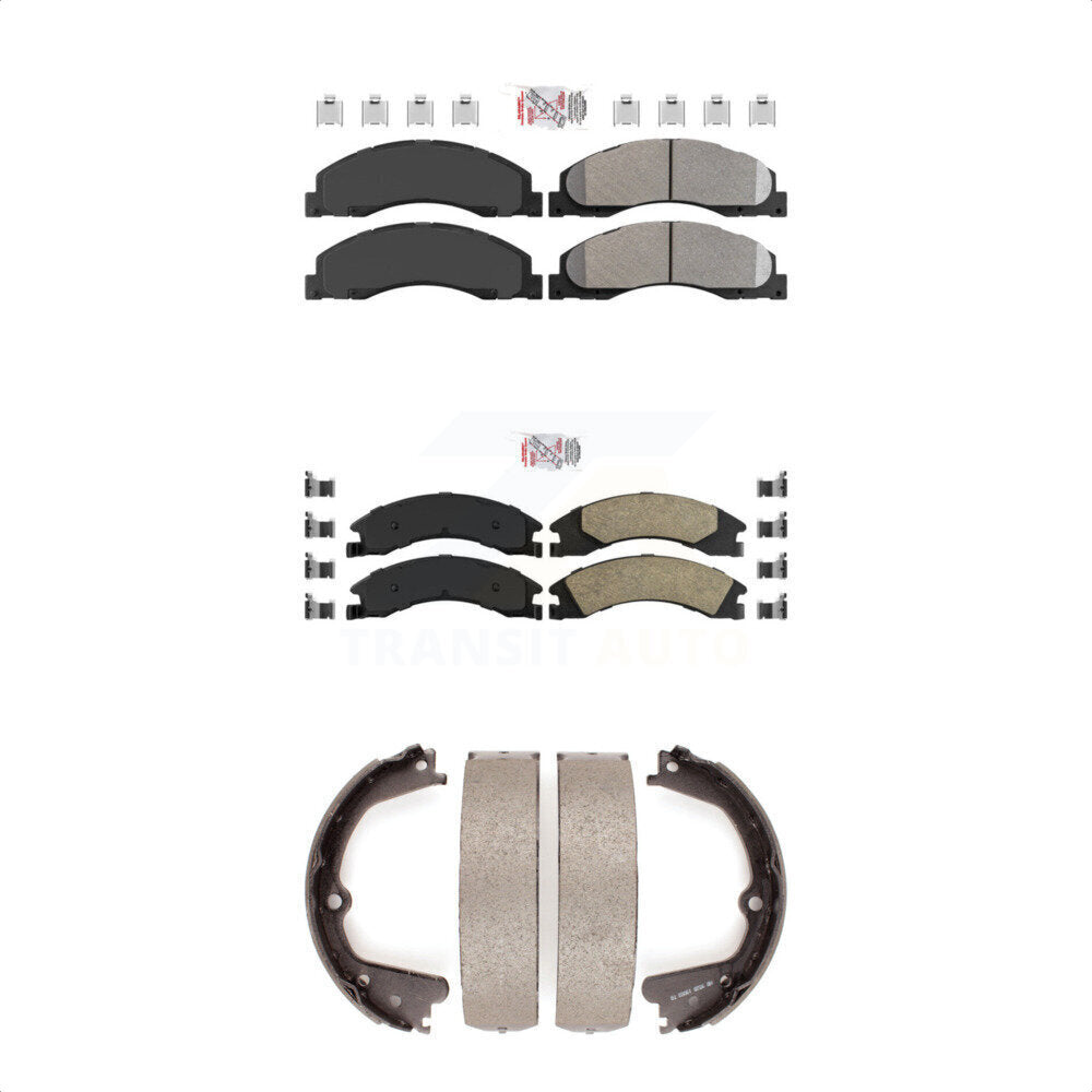 Semi-Metallic Ceramic Disc Brake Pads Front Rear Kit For Ford E-350 Super Duty