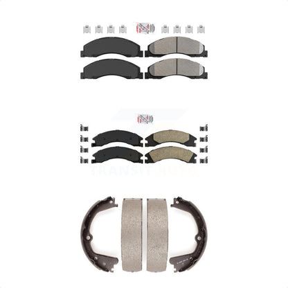Semi-Metallic Ceramic Disc Brake Pads Front Rear Kit For Ford E-350 Super Duty