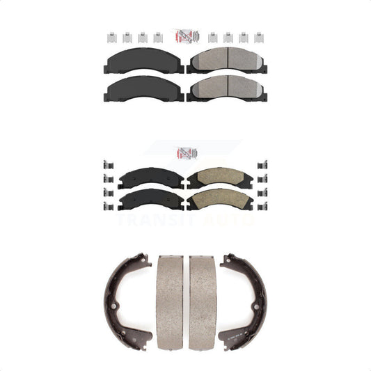 Semi-Metallic Ceramic Disc Brake Pads Front Rear Kit For Ford E-350 Super Duty