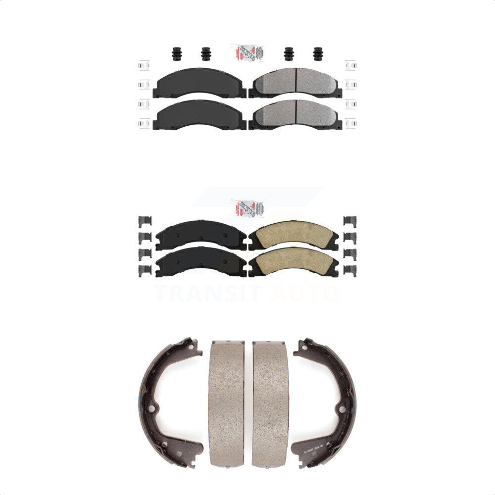 Semi-Metallic Ceramic Disc Brake Pads Front Rear Kit For Ford E-450 Super Duty