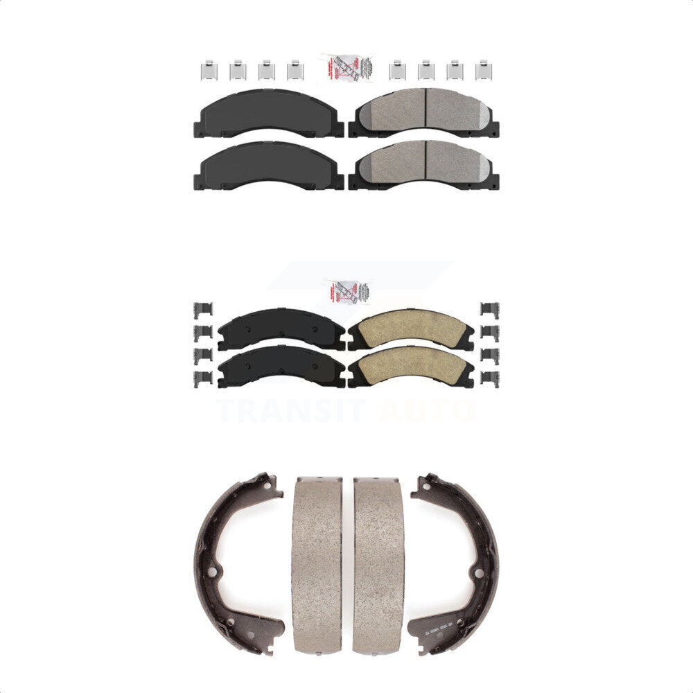 Semi-Metallic Ceramic Disc Brake Pads Front Rear Kit For Ford E-450 Super Duty