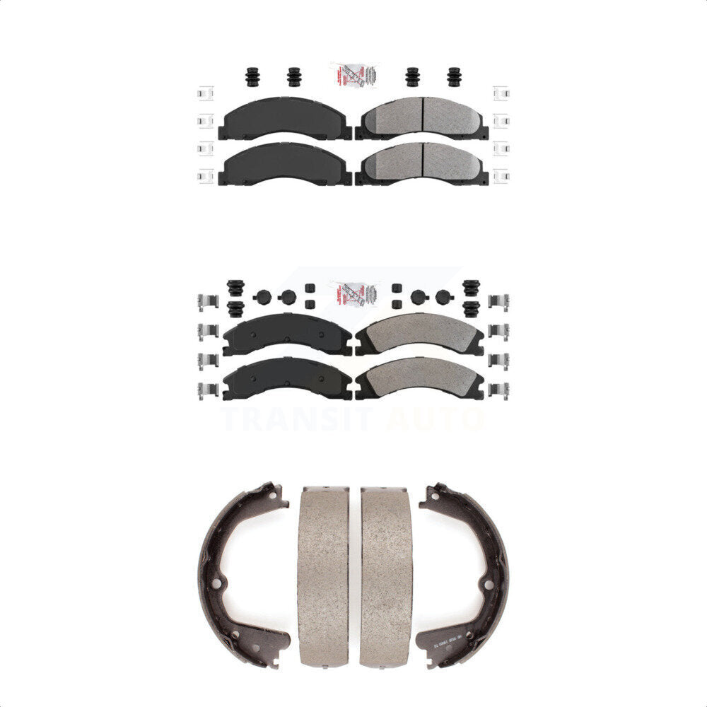 Semi-Metallic Disc Brake Pads Front Rear Kit For Ford E-450 Super Duty