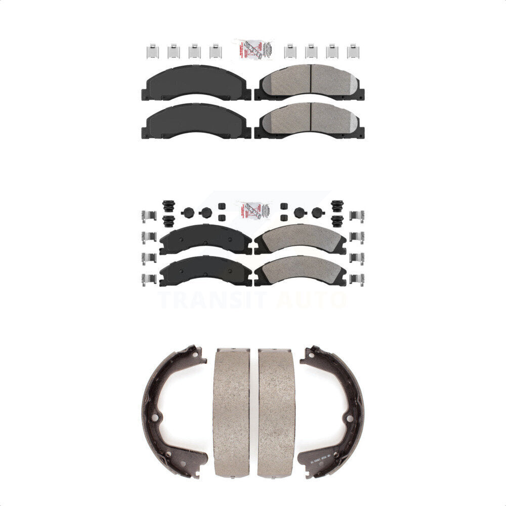 Semi-Metallic Disc Brake Pads Front Rear Kit For Ford E-450 Super Duty