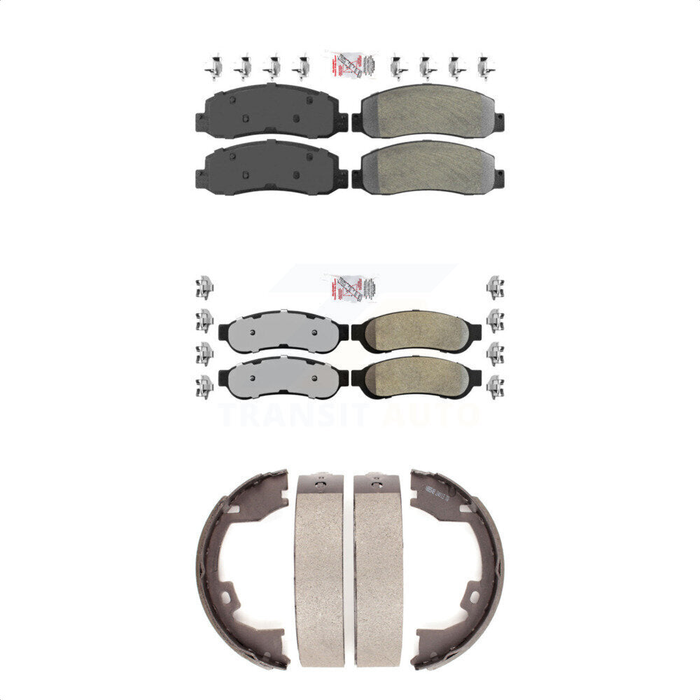 Semi-Metallic Disc Brake Pads Front Rear Kit For Ford F-350 Super Duty