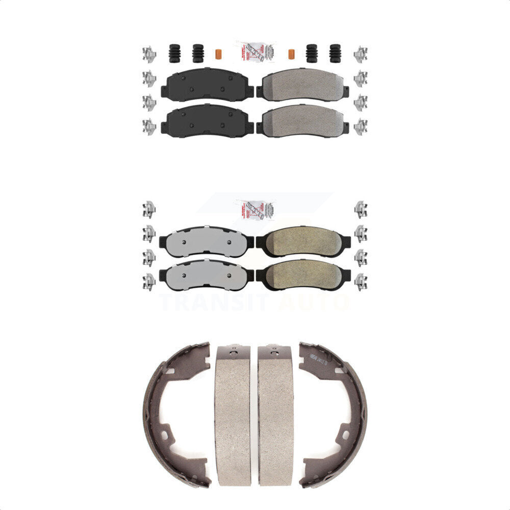 Semi-Metallic Disc Brake Pads Front Rear Kit For Ford F-350 Super Duty