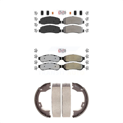 Semi-Metallic Disc Brake Pads Front Rear Kit For Ford F-350 Super Duty
