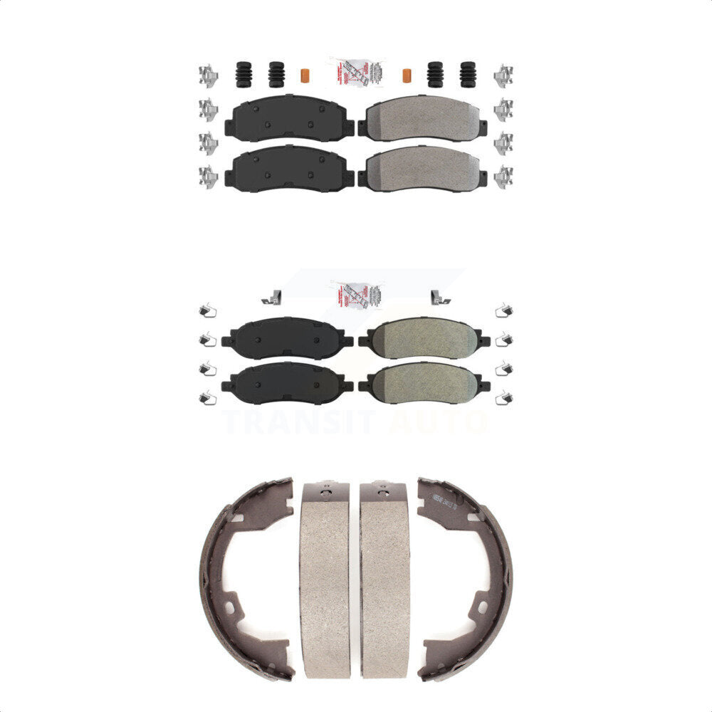 Semi-Metallic Disc Brake Pads Front Rear Kit For Ford F-350 Super Duty F-250