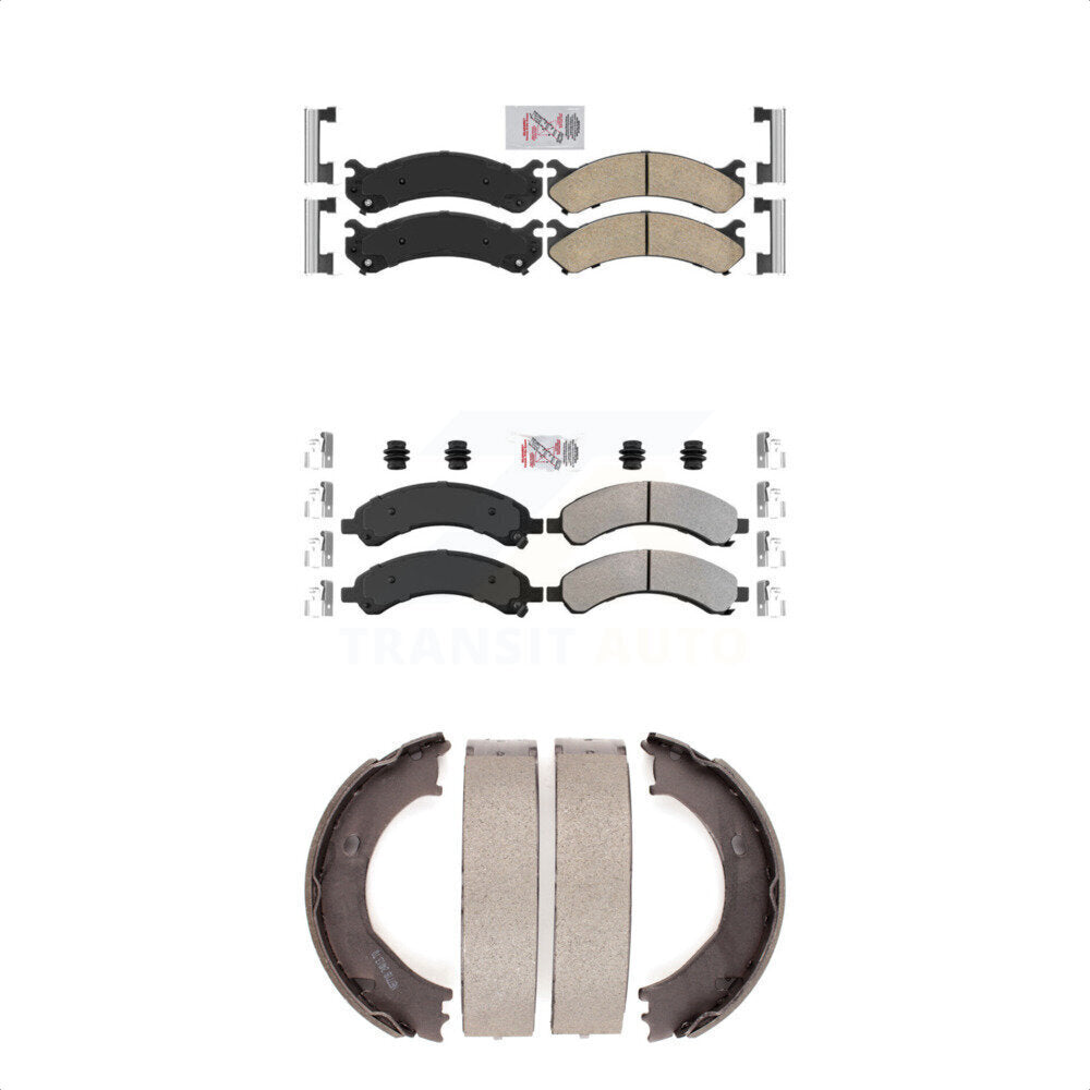 Ceramic Semi-Metallic Disc Brake Pads Front Rear Kit For Chevrolet Express 3500