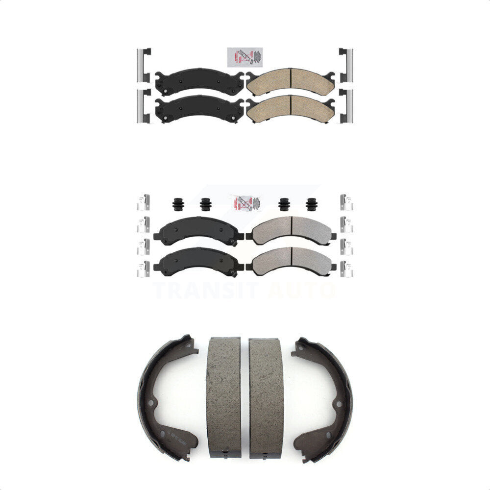Ceramic Semi-Metallic Disc Brake Pads Front Rear Kit For Chevrolet Express 3500