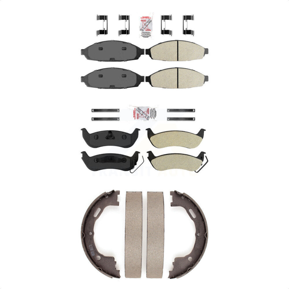 Semi-Metallic Disc Brake Pads Front Rear Kit For Lincoln Town Car Ford Crown