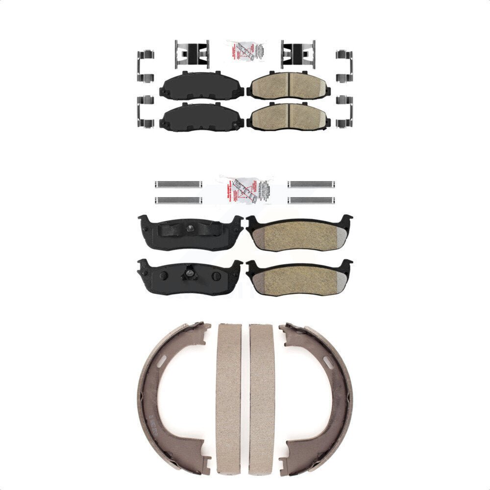 Ceramic Semi-Metallic Disc Brake Pads Front Rear Kit For Ford F-150 Heritage