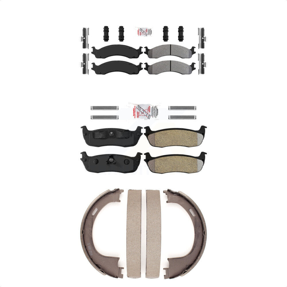 Semi-Metallic Disc Brake Pads Front Rear Kit For Ford F-250 With 8 Lug Wheels