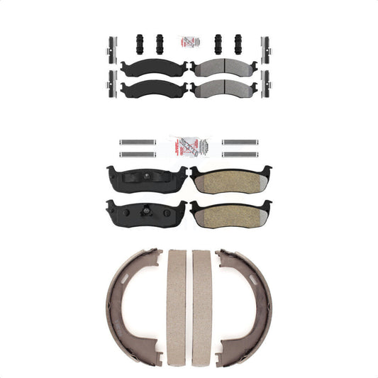 Semi-Metallic Disc Brake Pads Front Rear Kit For Ford F-250 With 8 Lug Wheels