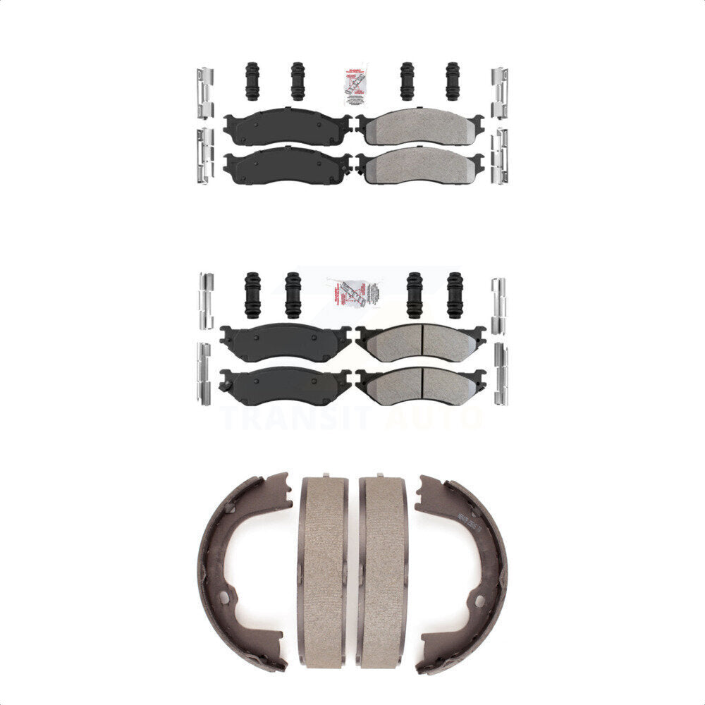 Semi-Metallic Disc Brake Pads Front Rear Kit For Dodge Ram 1500