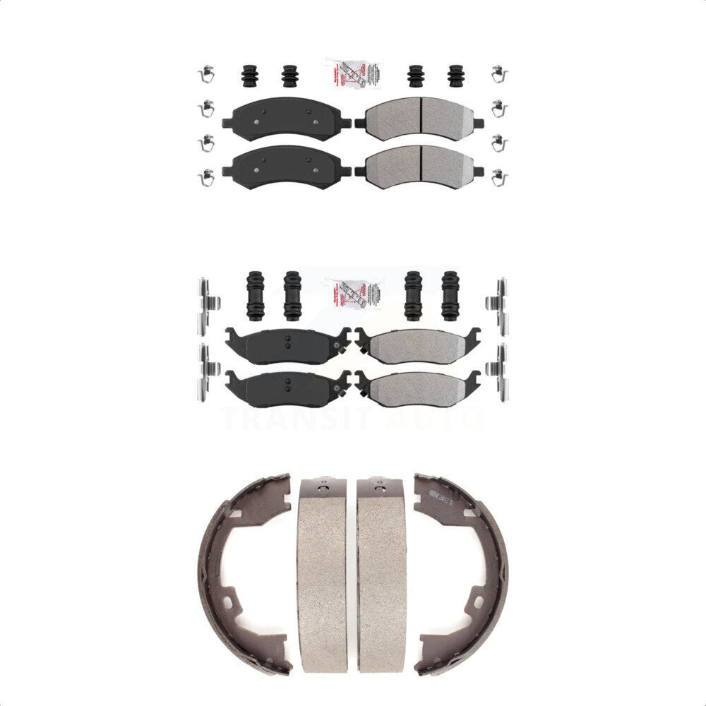 Semi-Metallic Disc Brake Pads Front Rear Kit For Dodge Ram 1500
