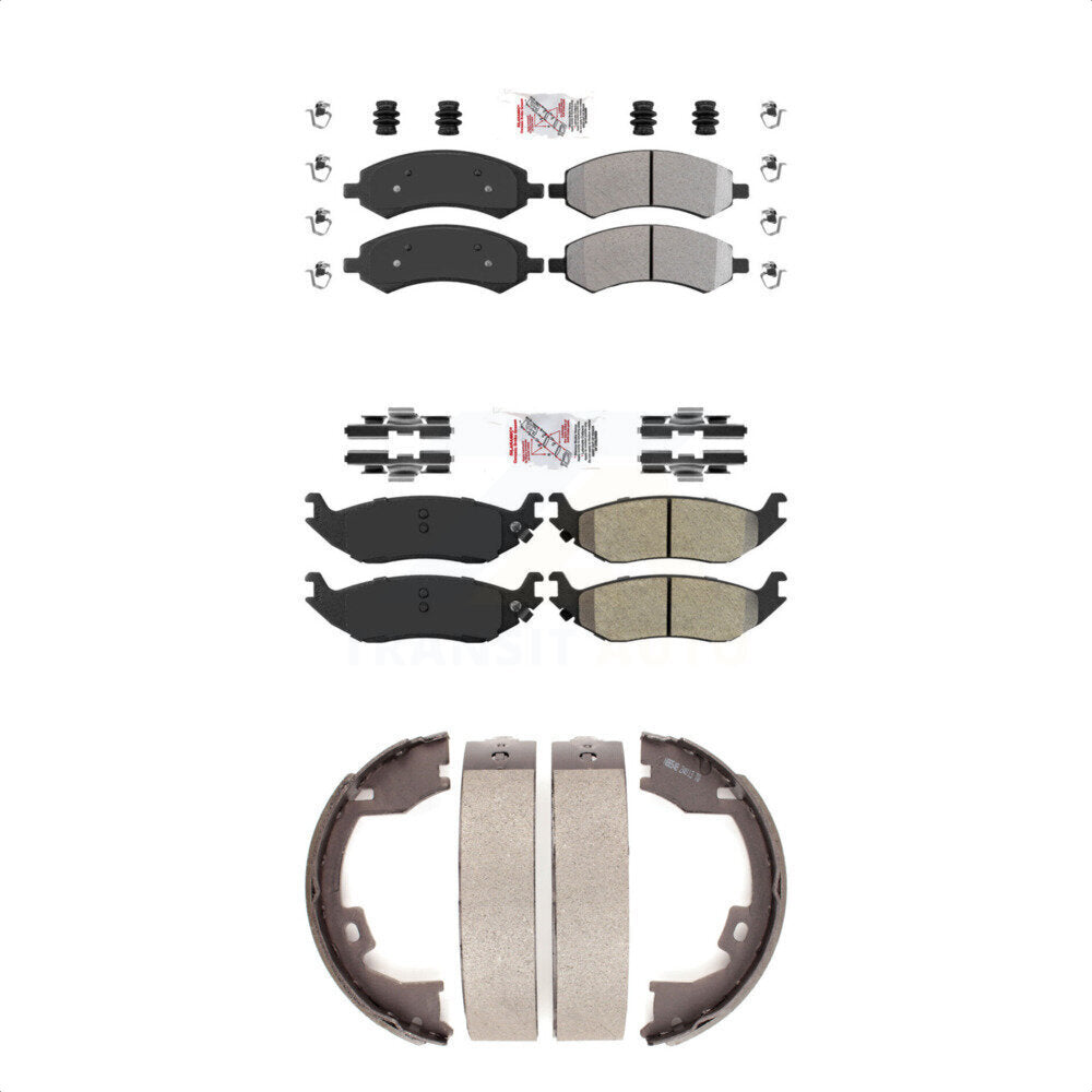 Semi-Metallic Disc Brake Pads Front Rear Kit For Dodge Ram 1500