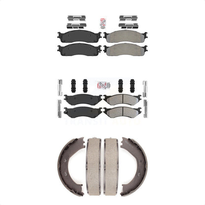 Semi-Metallic Disc Brake Pads Front Rear Kit For Dodge Ram 1500