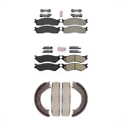 Semi-Metallic Disc Brake Pads Front Rear Kit For Dodge Ram 1500