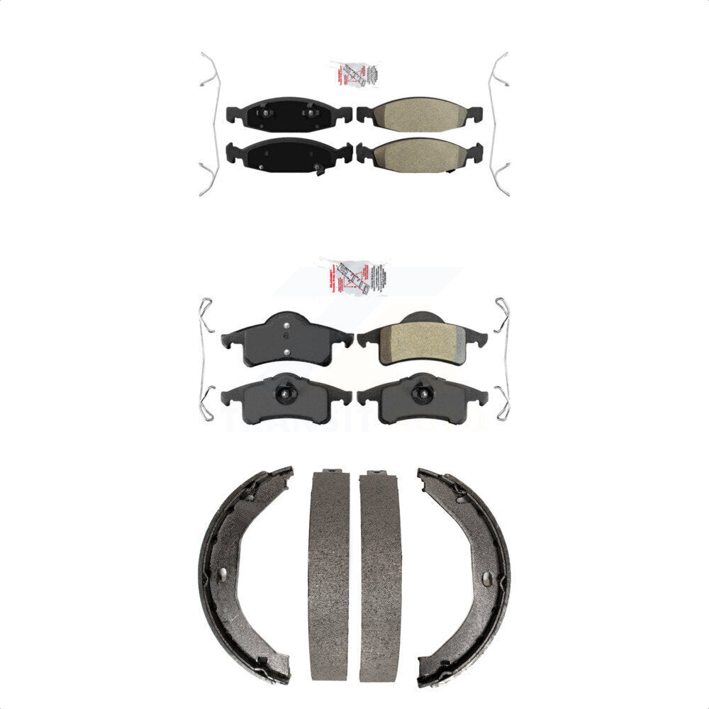 Semi-Metallic Disc Brake Pads Front Rear Kit For Jeep Grand Cherokee