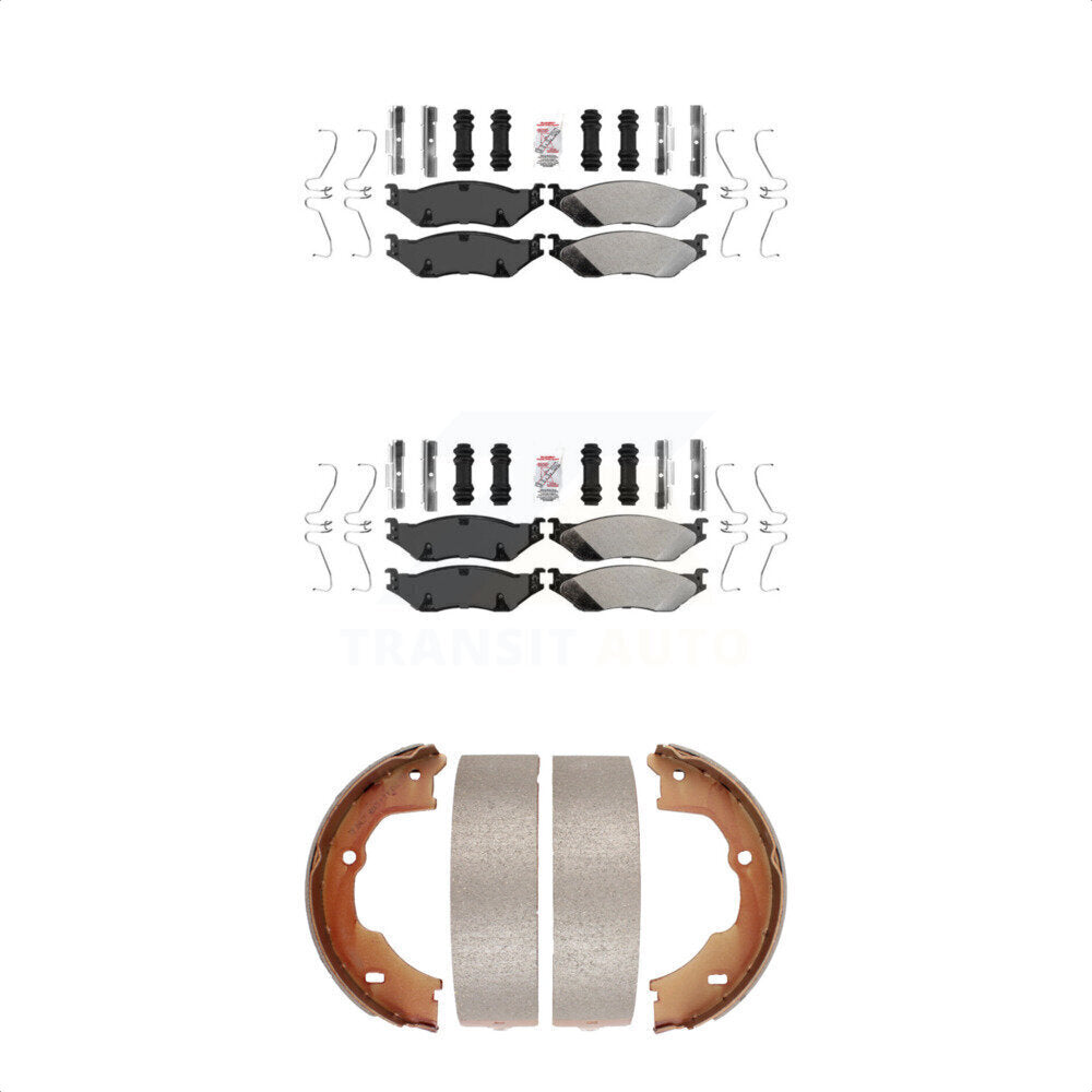 Semi-Metallic Disc Brake Pads Front Rear Kit For Ford F-450 Super Duty F-550 LCF