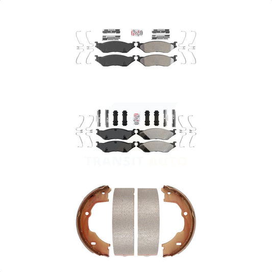 Semi-Metallic Disc Brake Pads Front Rear Kit For Ford F-450 Super Duty F-550 LCF