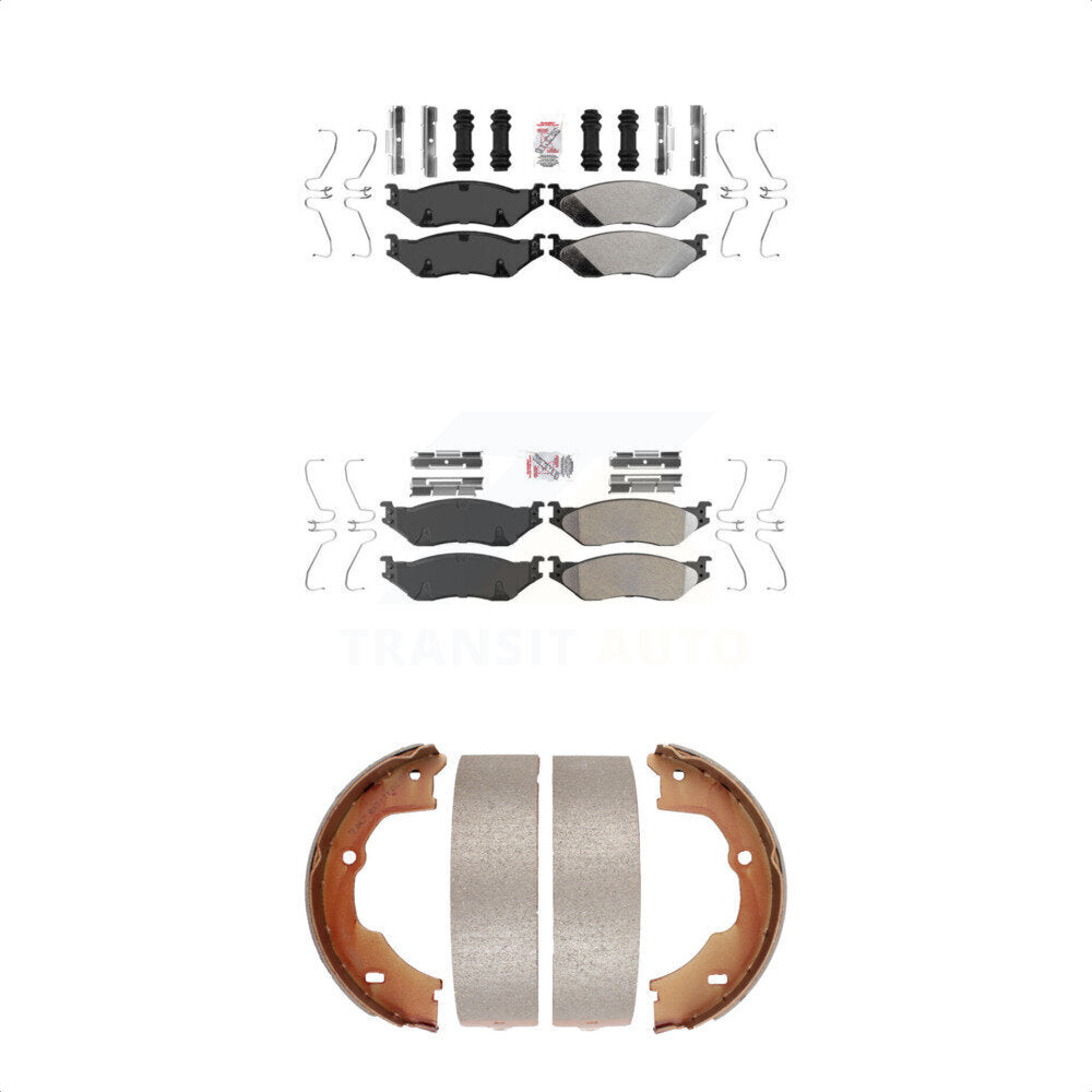 Semi-Metallic Disc Brake Pads Front Rear Kit For Ford F-450 Super Duty F-550 LCF