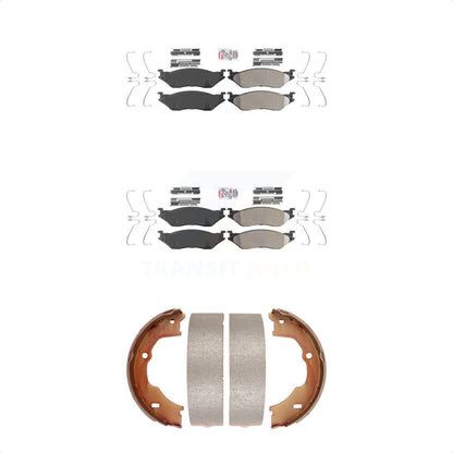 Semi-Metallic Disc Brake Pads Front Rear Kit For Ford F-450 Super Duty F-550 LCF